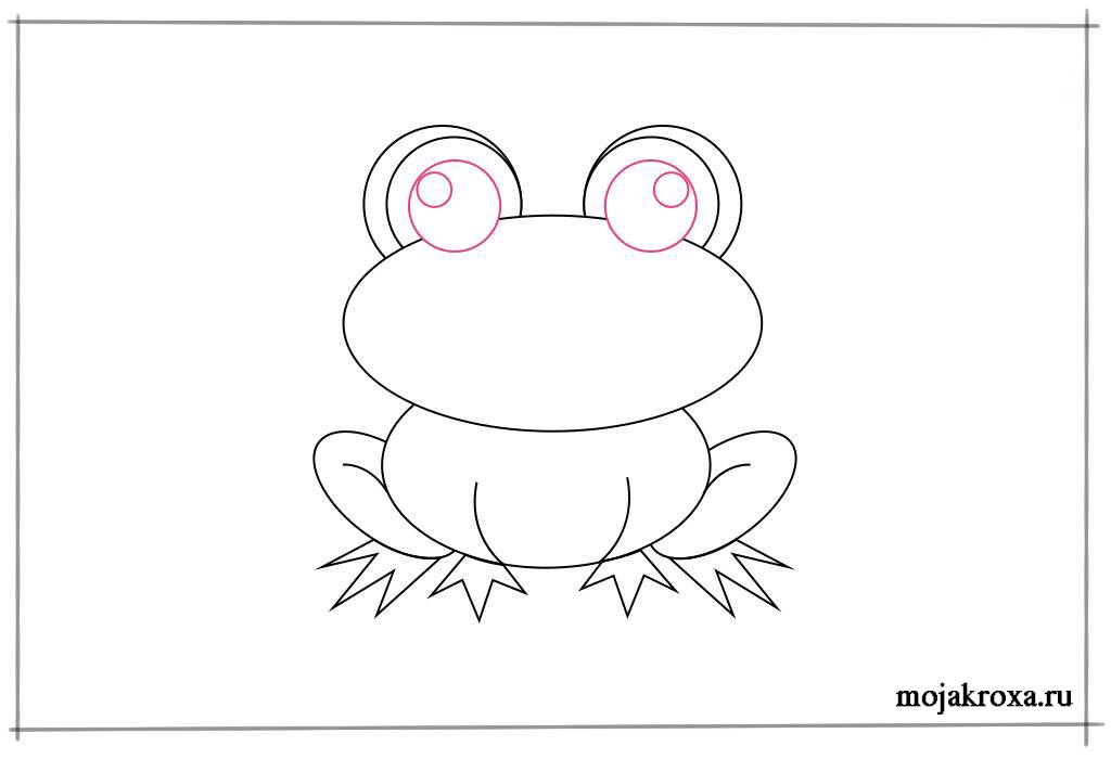 Детский рисунок лягушки карандашом