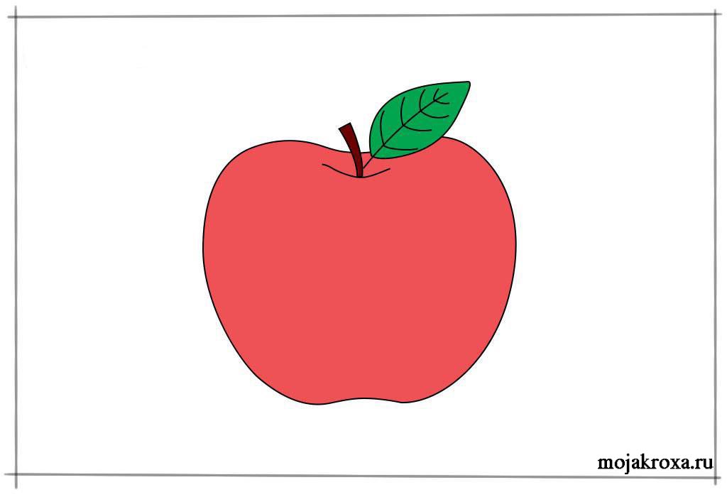 нарисовать яблоко просто
