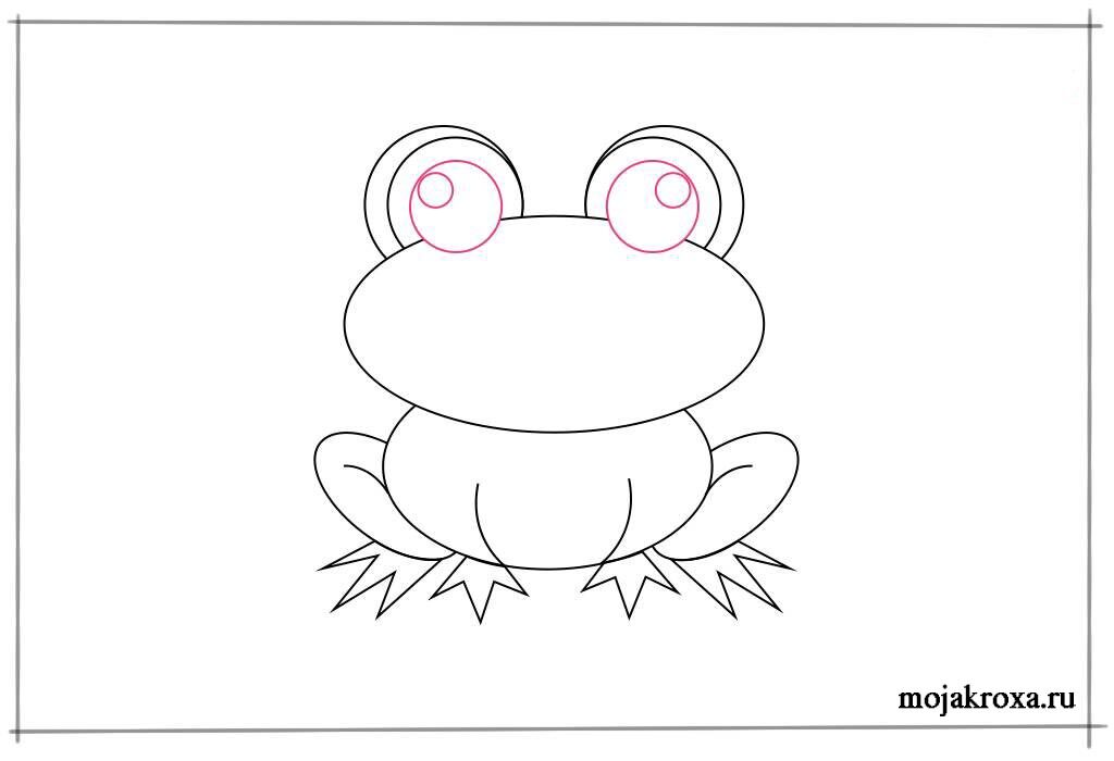 как нарисовать лягушку карандашом