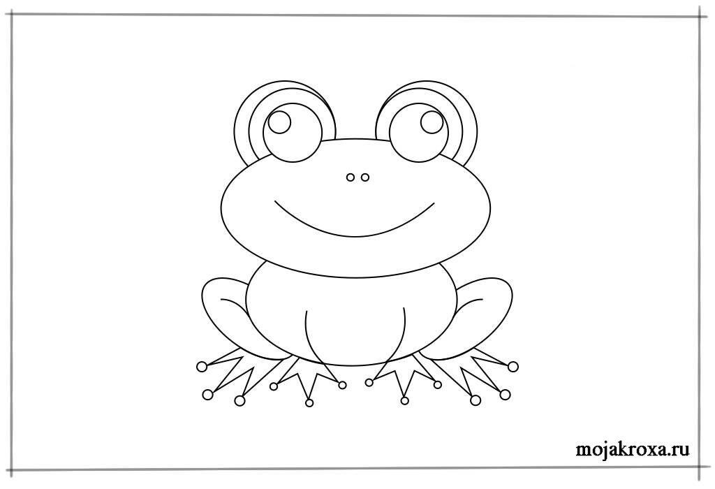 нарисовать лягушку карандашом ребенку