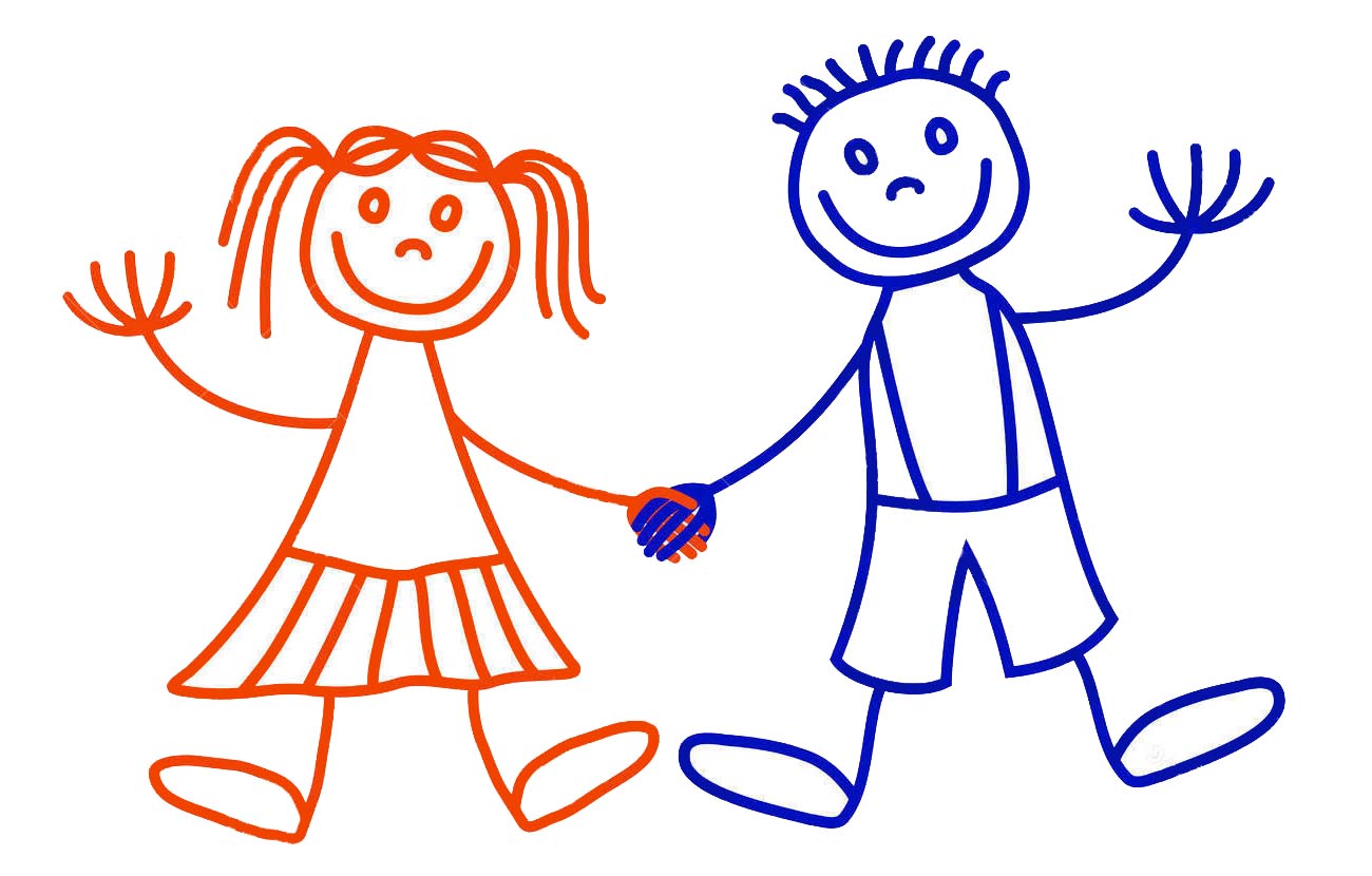 Схематичный рисунок мальчика и девочки