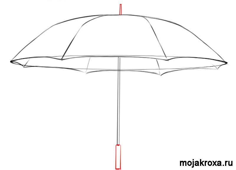 как нарисовать зонтик картинка
