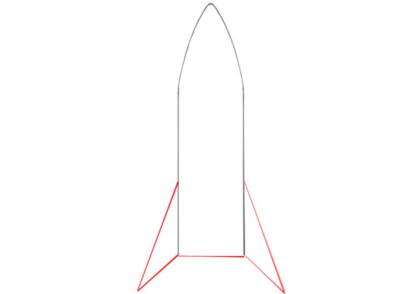 как нарисовать мультяшную ракету