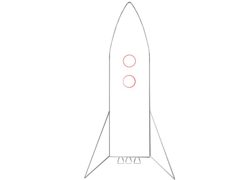 как нарисовать ракету легко