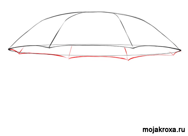 нарисовать зонтик для детей поэтапно