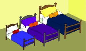 Маленькая кроватка и большая кроватка